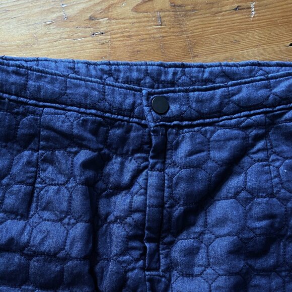 Denim Quilted A-Line Mini Skirt - Picture 3 of 4